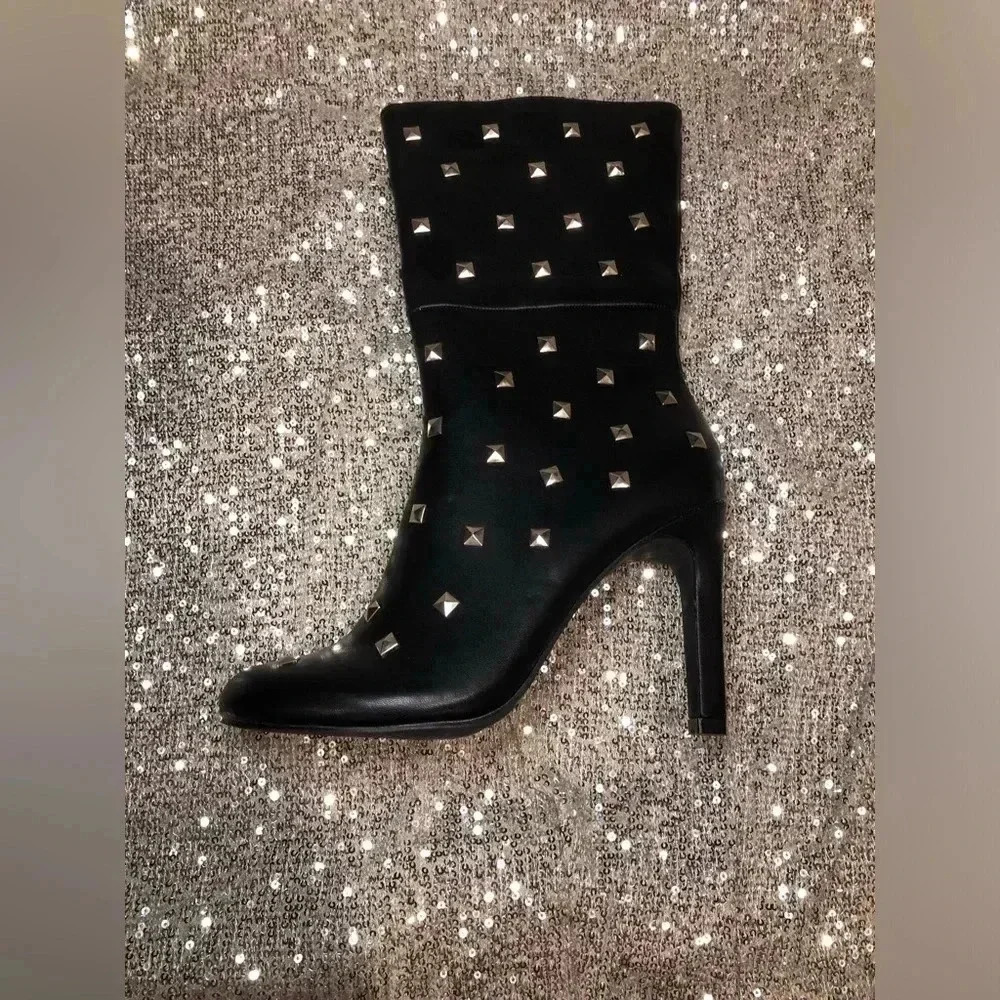 Women’s Faux leather studded boots - Picture 10 of 12